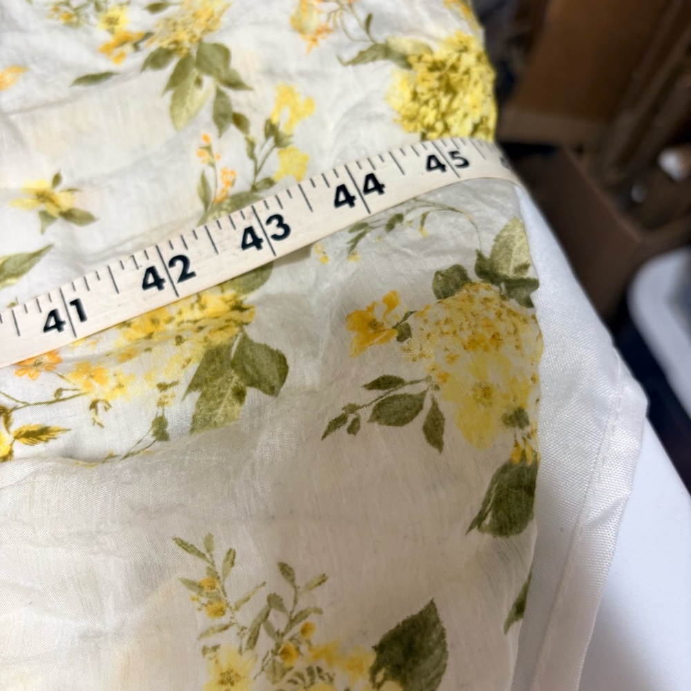 Joie Yellow and Cream Floral Maxi Smocked Bodice Dress with Flutter Sleeves - Picture 7 of 10